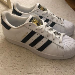 New Adidas Superstar Sneaker 6.0 White Black Gold
